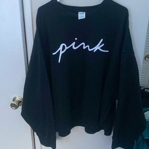 PINK Black Crewneck Sweater Size XXL